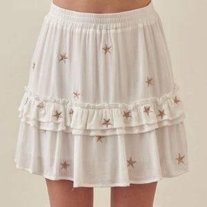 STORIA Embroidered Star Mini Skirt S